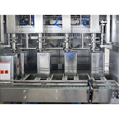 1-4L Fully Automatic Electric Tin Can Filling Casing Palletizing Wrapping Line for Chemical Liquid Gear Motor Engine PLC Core