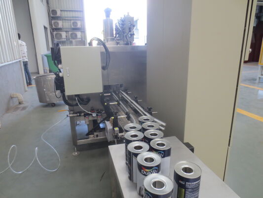 1-4L Fully Automatic Electric Tin Can Filling Casing Palletizing Wrapping Line for Chemical Liquid Gear Motor Engine PLC Core